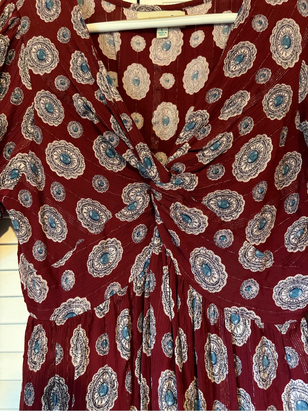 Women's Burgundy Rockin C Twist-Front Dress - Picture 2 of 8